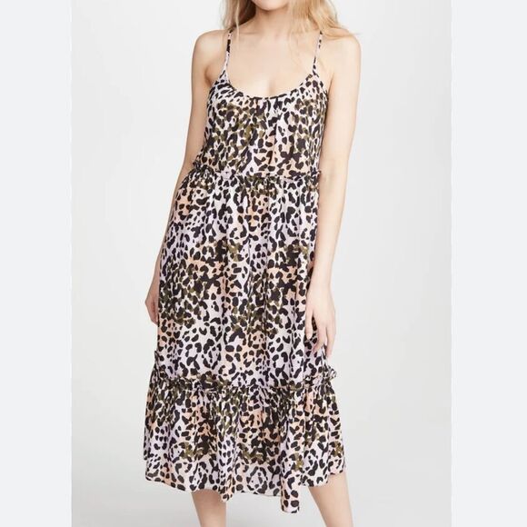 Veronica Beard Dresses & Skirts - Veronica Beard Ayesha Leopard Multicolor Coverup Midi Dress XS